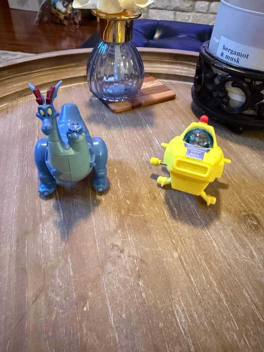 Burger King Kids Meal Toy Lot Blue Dragon and Yellow Submarine Wind-Up